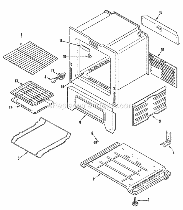 Admiral ALR1450AJW Freestanding, Gas Magic Chef Cooking Oven / Base Diagram