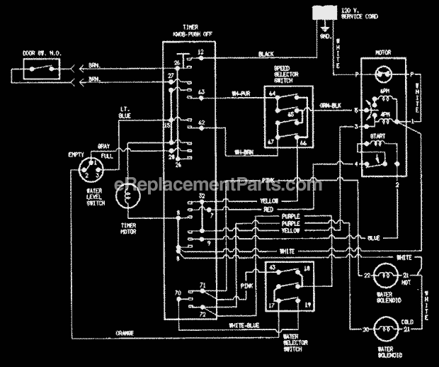 Admiral LATA300AAE Washer-Top Loading Wiring Information Diagram