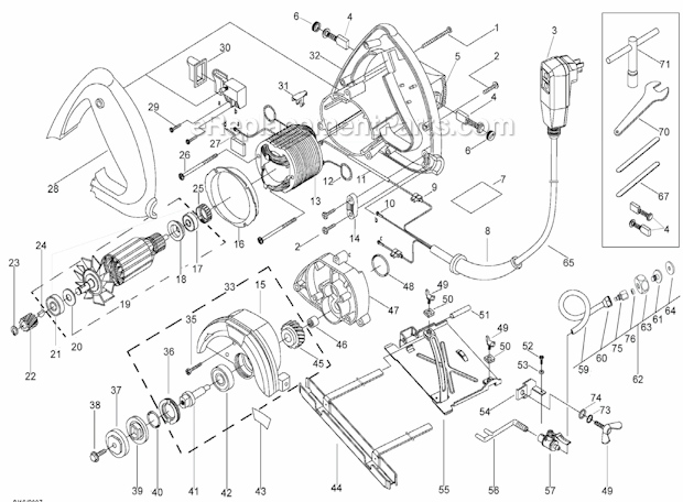 Alpha AWS-110 Wet Stone Cutter Page A Diagram