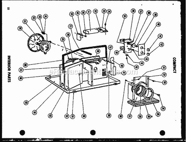 Amana 11-5G (P5439025R) Portable & Compact Series Room Air Conditioner Compact Interior Parts Diagram