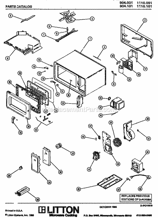 Amana 1110001 Table Top Microwave Domestic Page 1 Diagram