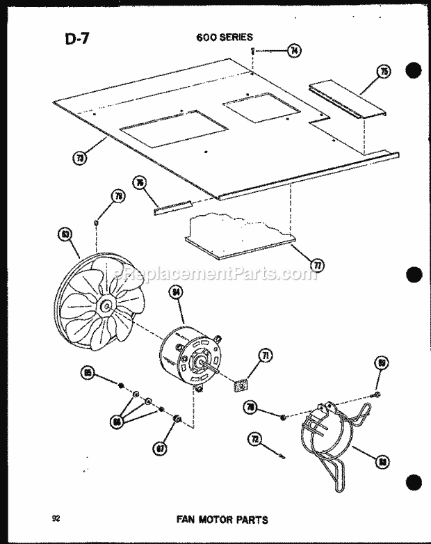Amana 215-3N (P5465567R) Mfg Number P5541706r, Room Air Conditioner Fan Motor Parts Diagram