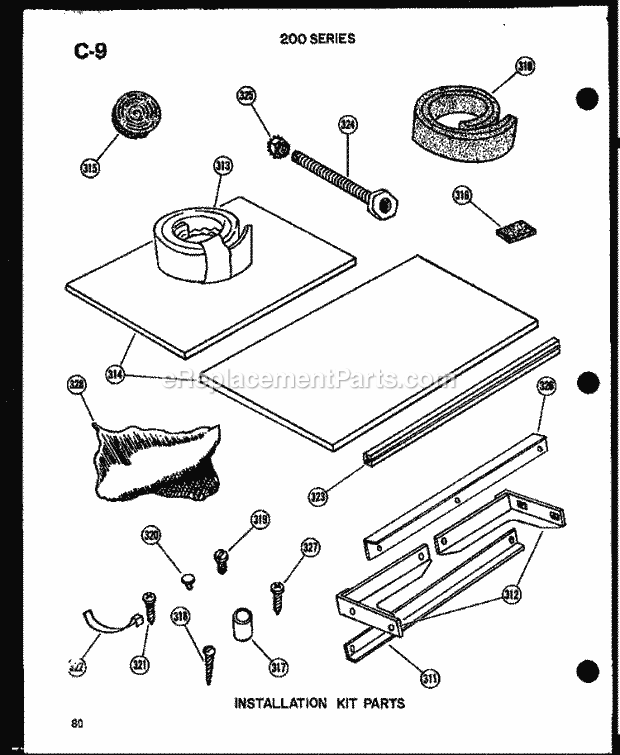 Amana 215-3N (P5465567R) Mfg Number P5541706r, Room Air Conditioner Installation Kit Parts Diagram