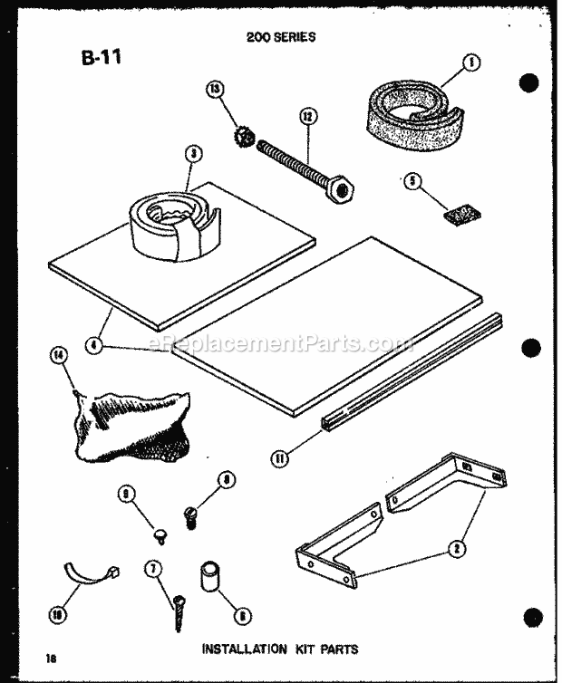 Amana 220-3SPK (P5541778R) Room Air Conditioner Installation Kit Parts Diagram