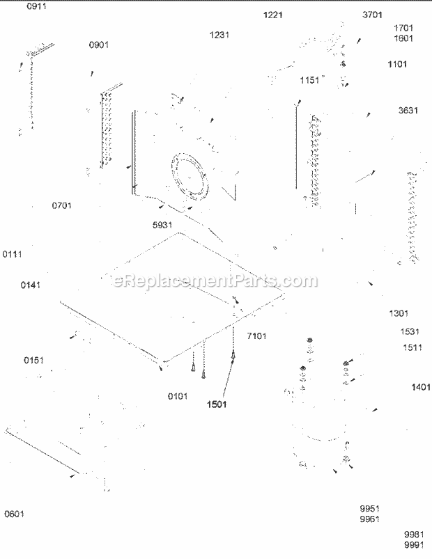 Amana 29M43PC (P1214824R) Room Air Conditioner Chassis Assembly 2 Diagram