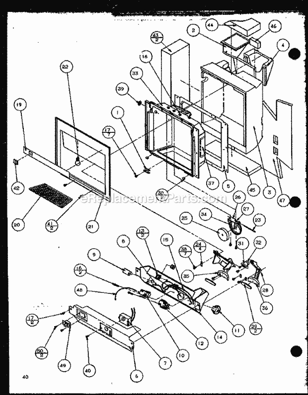 Amana 36548L (P1121703W L) Ref - Sxs/I&w Ice and Water Cavity Diagram