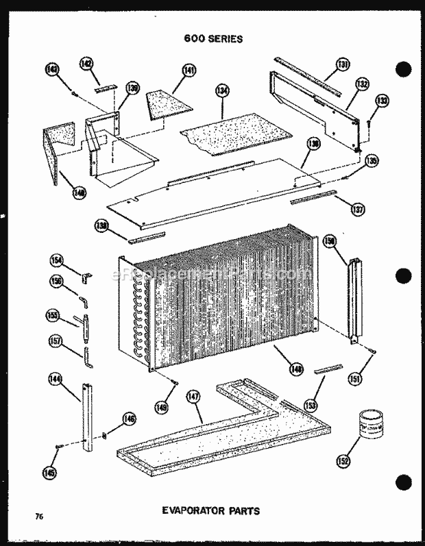Amana 621-3J-1 (P5472026R) Mfg Number P5472039r, Room Air Conditioner Evap Parts Diagram