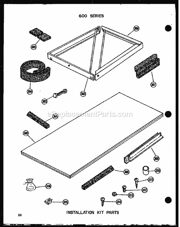 Amana 621-3J-1 (P5472026R) Mfg Number P5472039r, Room Air Conditioner Installation Kit Parts Diagram