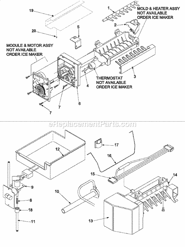 Amana AC2228HEKB (AC2228HEKx0) Side-By-Side Amana Refrigerator Optional Ice Maker Kit - Ic511 Diagram