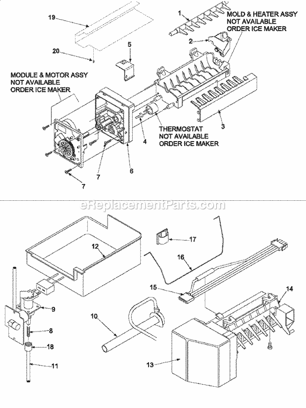 Amana AC2228HEKB Side-By-Side Amana Refrigerator Optional Ice Maker Kit - Ic511 Diagram