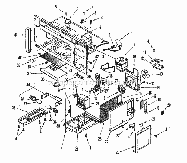 Amana ACO1180AS Microwave Hood Combo Amana Cooking Internal Controls Diagram