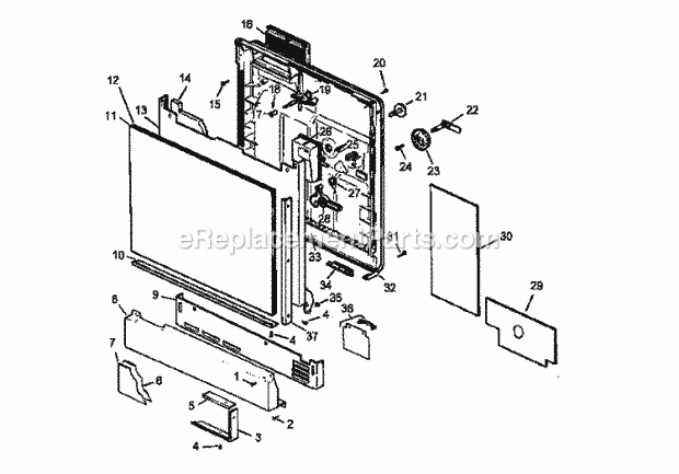 Amana ADU3000CB (P1199008W) Mfg Number P1199008w, Dishwasher- Undercounter Door Assy Diagram