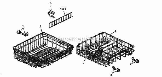 Amana ADU3000CB (P1199008W) Mfg Number P1199008w, Dishwasher- Undercounter Rack Assy Diagram