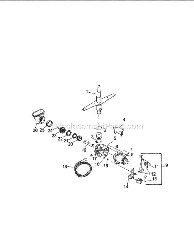 Amana ADU3000DB (P1307514W) Mfg Number P1307514w, Dishwasher- Undercounter Motor & Pump Assembly Diagram