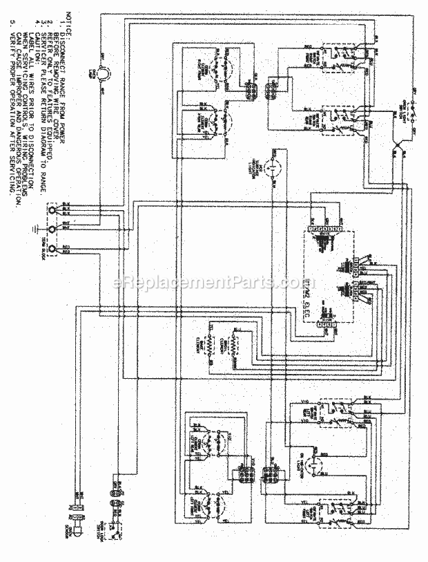 Amana AER5712BAB Freestanding, Electric Amana Cooking Wiring Information Diagram