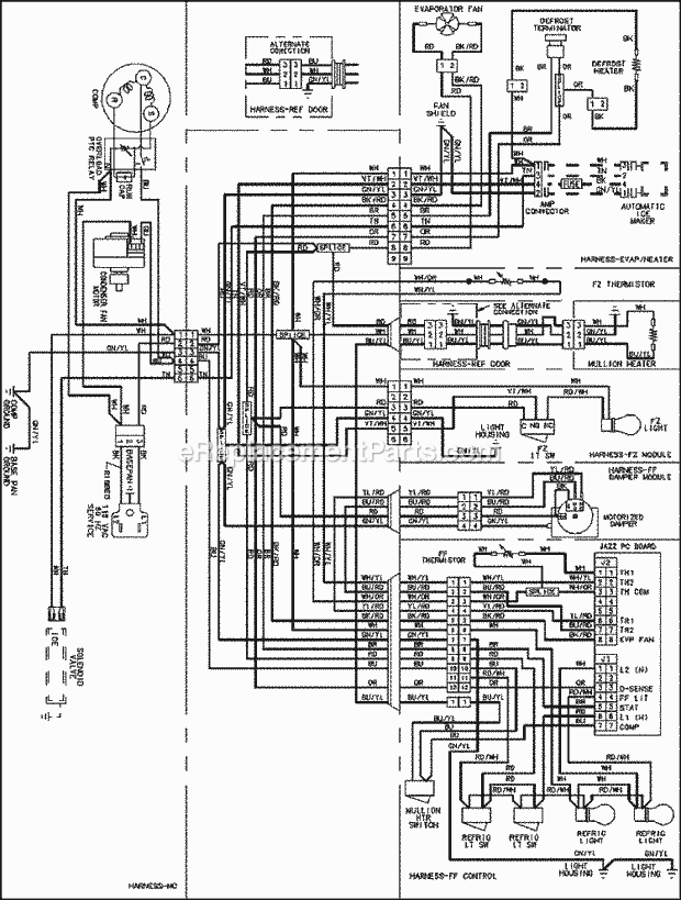 Amana AFB2534DES Bottom Freezer Amana Refrigerator Wiring Information Diagram