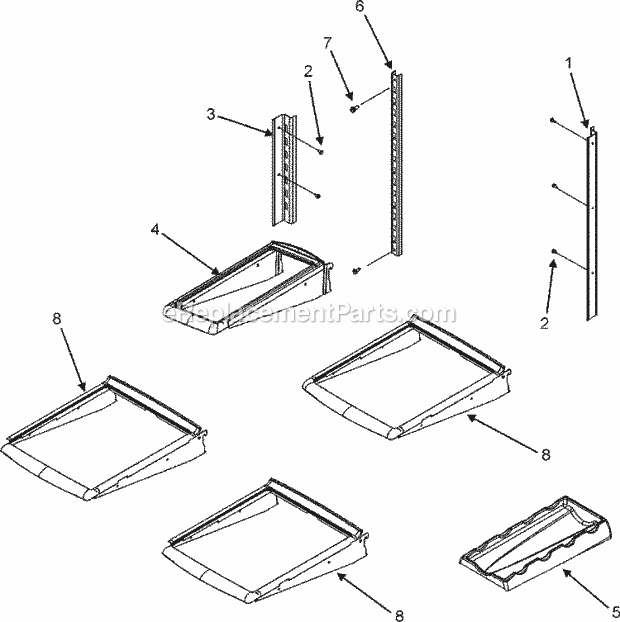 Amana AFI2538AEW Bottom Freezer Amana Refrigerator Refrigerator Shelves Diagram