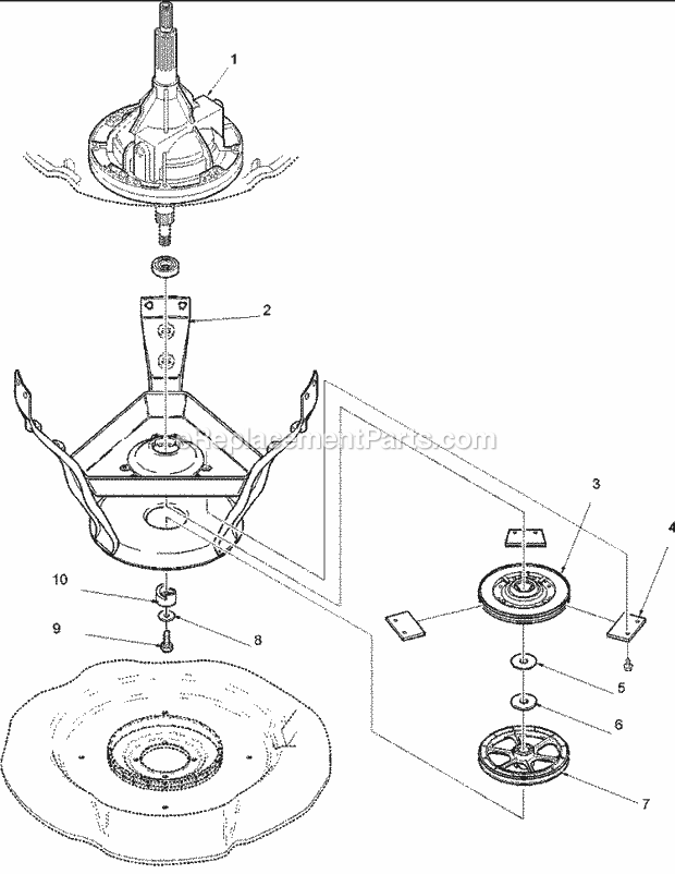 Amana ALW210RMC (PALW210RMC1) Residential Amana Laundry Bearings, Brake, and Transmission Diagram