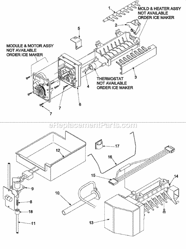 Amana ARB8057CB (PARB8057CB0) Mfg Number Parb8057cb1, Ref - Bottom Mounts Optional Ice Maker Kit Ic11b P1328003w Diagram