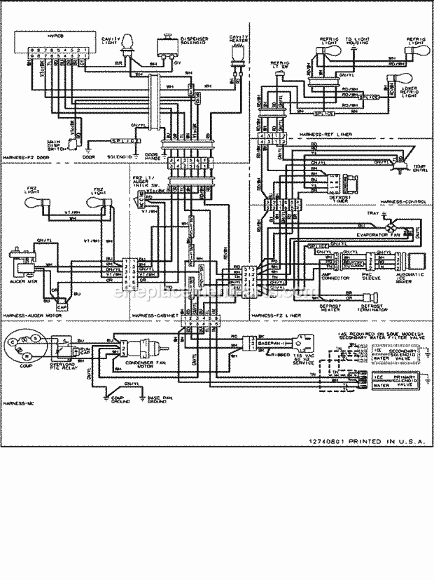 Amana ARS2661BC (PARS2661BC0) Ref - Sxs/I&w Wiring Information Diagram