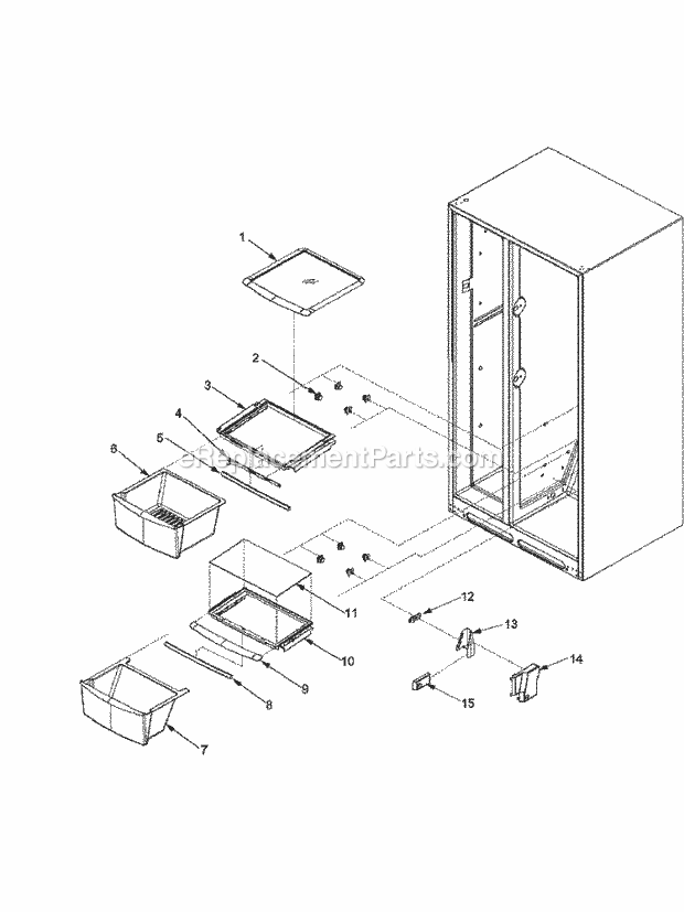 Amana ARS2661BC (PARS2661BC0) Ref - Sxs/I&w Crisper Assy Diagram