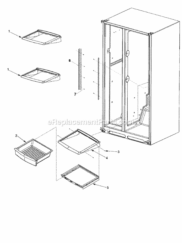 Amana ARS2661BC (PARS2661BC0) Ref - Sxs/I&w Deli and Ref Shelf Diagram