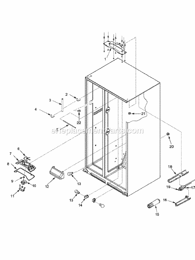 Amana ARS2661BC (PARS2661BC0) Ref - Sxs/I&w Evap Fan Assy and Lights Diagram