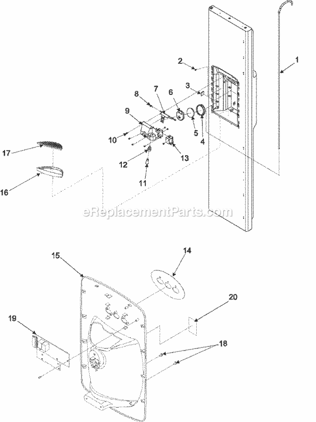 Amana ARS2661BC (PARS2661BC0) Ref - Sxs/I&w Fz Door and Facade Diagram