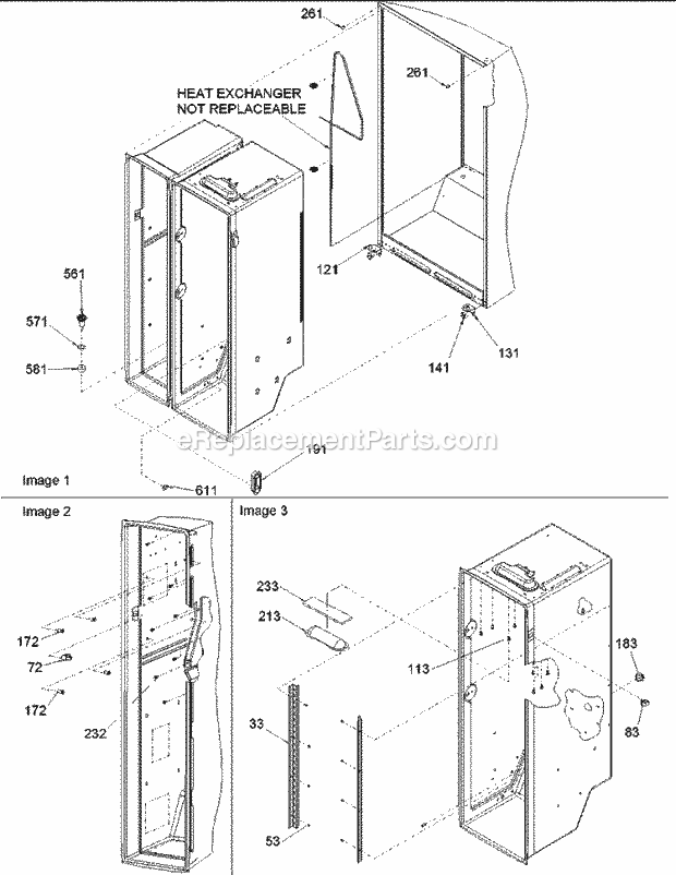 Amana ARS2664BC (PARS2664BC0) Ref - Sxs/I&w Cabinet Parts Diagram