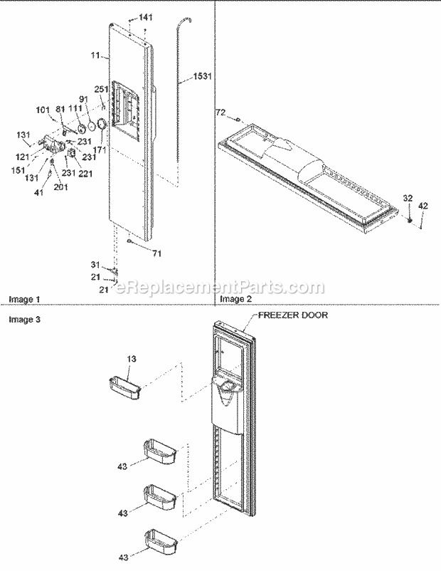 Amana ARS2664BC (PARS2664BC0) Ref - Sxs/I&w Freezer Door Diagram