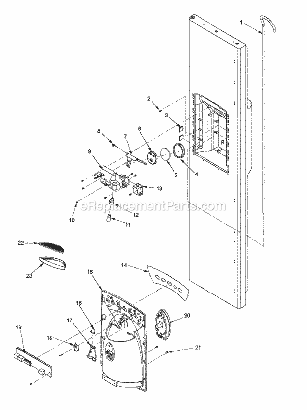 Amana ARS266ZBC (PARS266ZBC0) Ref - Sxs/I&w Fz Door and Facade Diagram