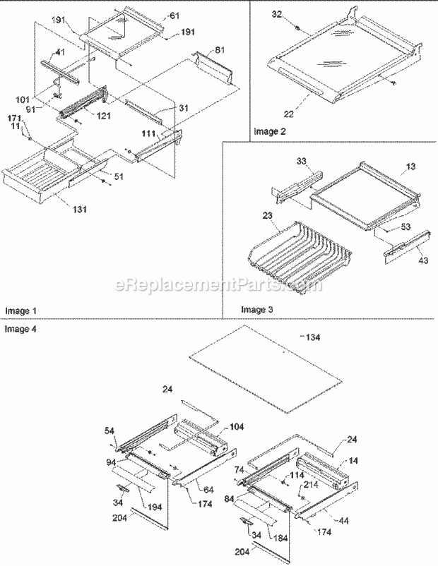 Amana ART2127AB (PART2127AB0) Ref - Top Mount Shelving & Crisper Frame Assy Diagram