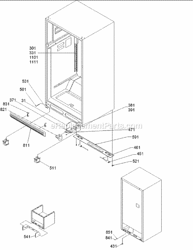 Amana ART2127AB (PART2127AB0) Ref - Top Mount Ladders, Lower Cabinet Diagram