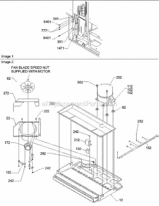 Amana ART2127AW (PART2127AW0) Ref - Top Mount Machine Compartment Diagram