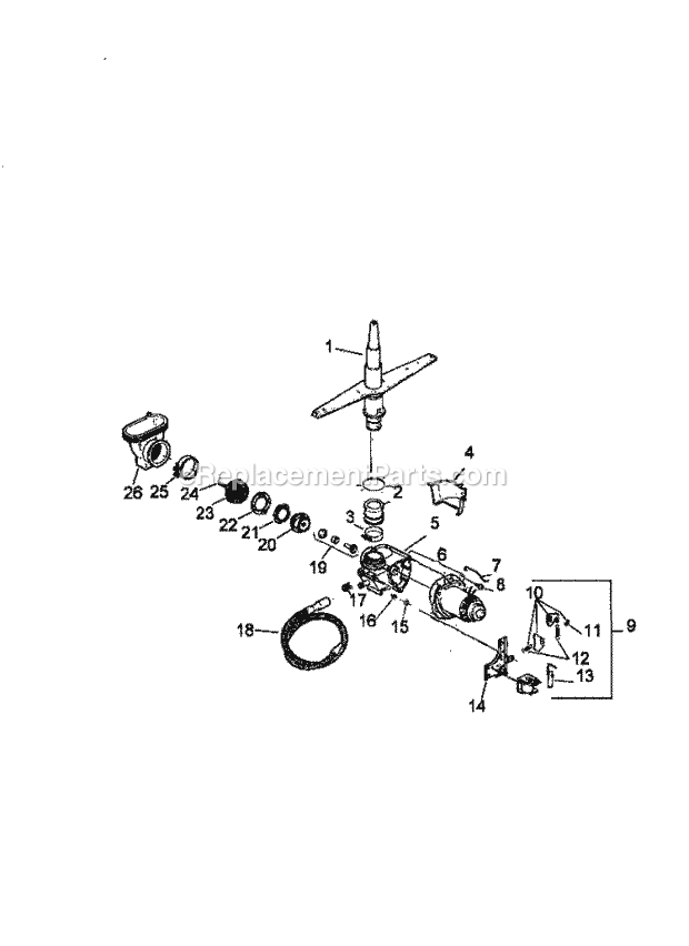 Amana AUD5000DB (P1307513W) Dishwasher- Undercounter Motor & Pump Assy Diagram