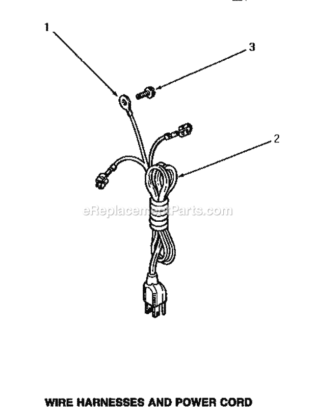 Amana AWE951 Washer-Top Loading Wire Harnesses & Power Cord Diagram