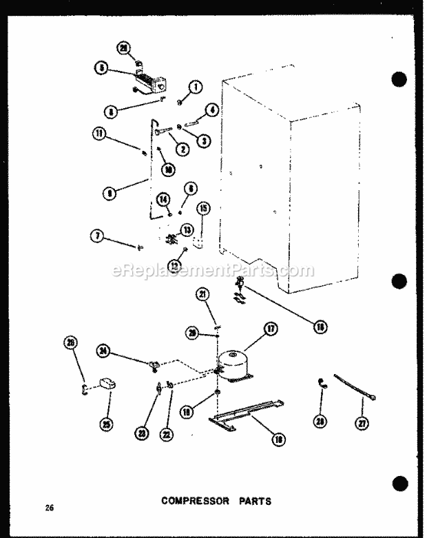 Amana CSDI25W-A (P6035056W A) Mfg Number P7332041w A, Ref - Sxs/I&w Compressor Parts Diagram