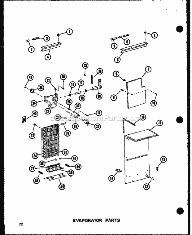 Amana CSDI25W-A (P6035056W A) Mfg Number P7332041w A, Ref - Sxs/I&w Evap Parts Diagram