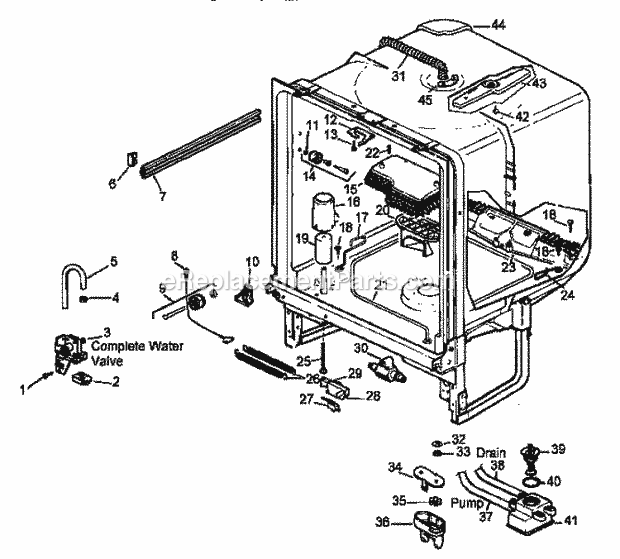 Amana DCS550L (P1194802W) Dishwasher- Convertible Tub Parts Diagram