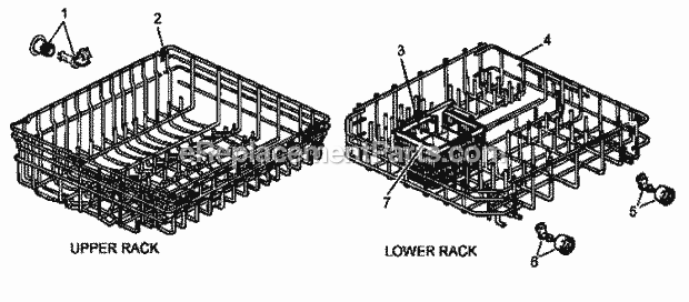 Amana DCS550L (P1194802W) Dishwasher- Convertible Upper / Lower Rack Parts Diagram
