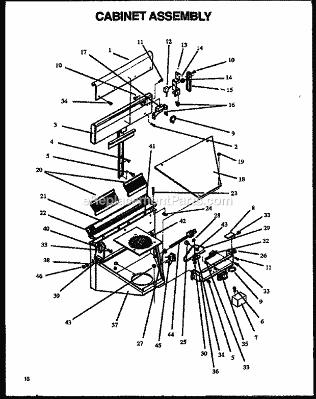 Amana DDV30E (P1119601S) Hood Cabinet Assy Diagram