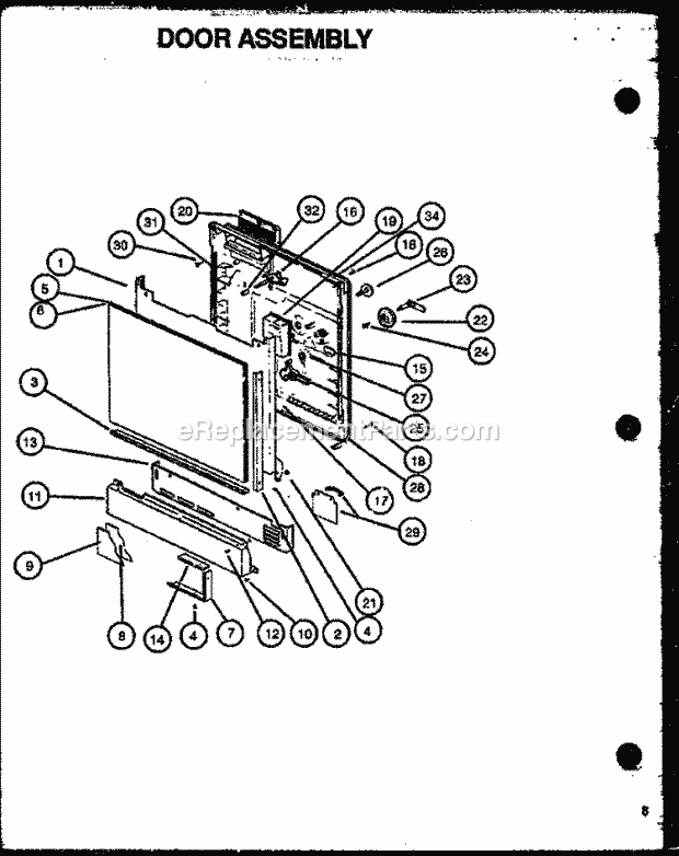 Amana DDW550B (P1139735N B) Mfg Number P1139735n B, Dishwasher- Undercounter Door Assy Diagram