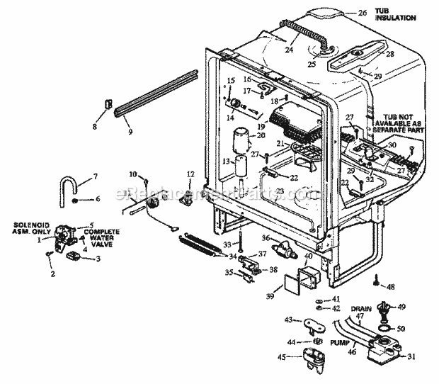 Amana DUS500B (P1109513W) Mfg Number P1173816w, Dishwasher- Undercounter Page 4 Diagram