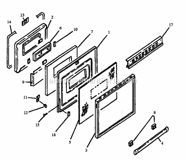 Amana ESF31002W (P1130988N W) Mfg Number P1130988n W, Range- S/C F/S Ele Oven Door Diagram