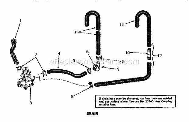 Amana FA3201 Washer-Top Loading Drain Diagram