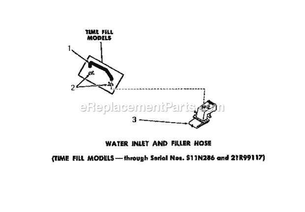 Amana FA3201 Washer-Top Loading Water Inlet & Filler Hose Diagram