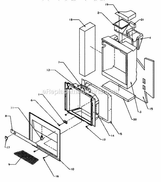 Amana GRH2402SW (P1168104W W) Ref - Sxs/I&w Ice and Water Cavity Diagram