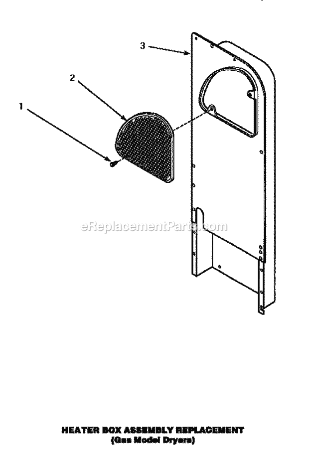 Amana LG4809W (P1163707W W) Dryer- Gas Heater Box Assy (Replacement) Diagram