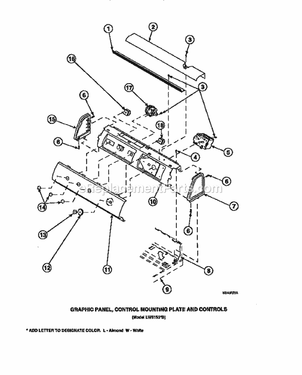 Amana LW7503L2 (PLW7503L2 A) Mfg Number Plw7503l2, Washer - Top Loading Page O Diagram