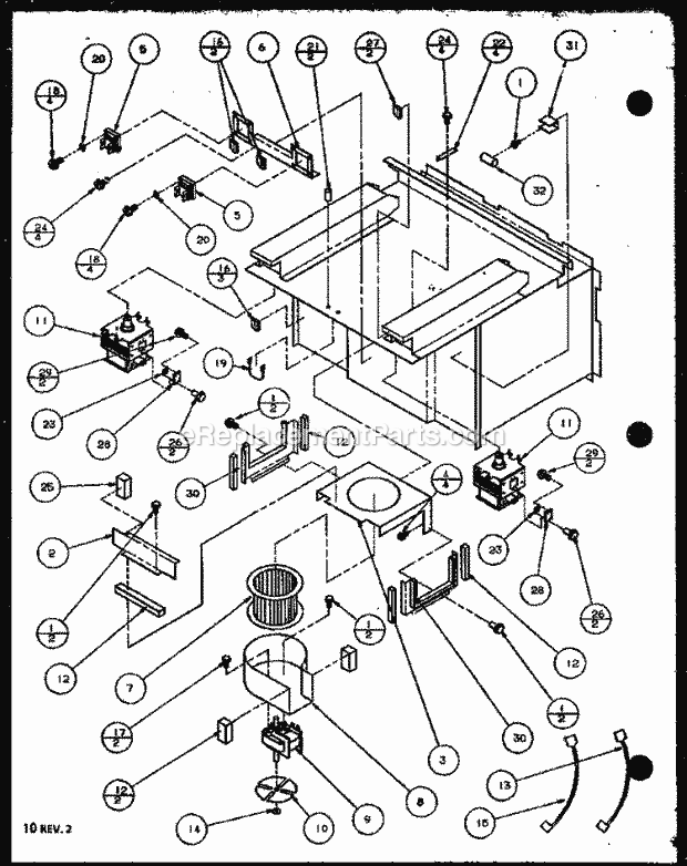 Amana RC14SE (P1104101M) Mfg Number P1104106m, Commercial Microwaves Page I Diagram